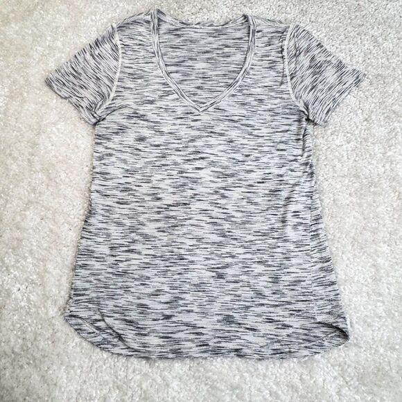 Lululemon What The Sport V Neck Tee Space Dye Gray 6 - Picture 2 of 9